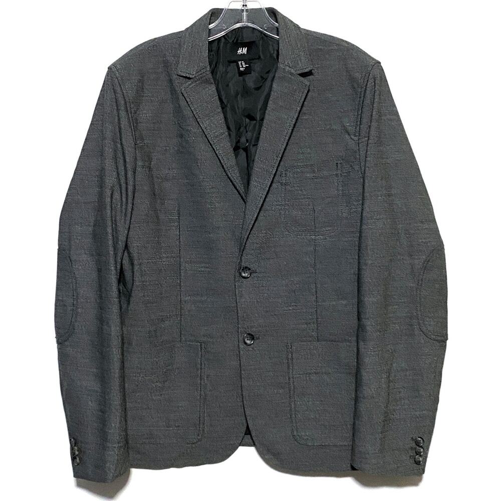 H&M Elbow Patches 2 Button Sport Coat Blazer 42R Professor Professional Career